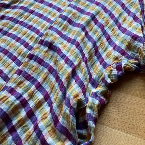 Gravel & Gold Rancho Romper M EUC Rainbow Plaid Playsuit Oversized - Picture 10 of 15